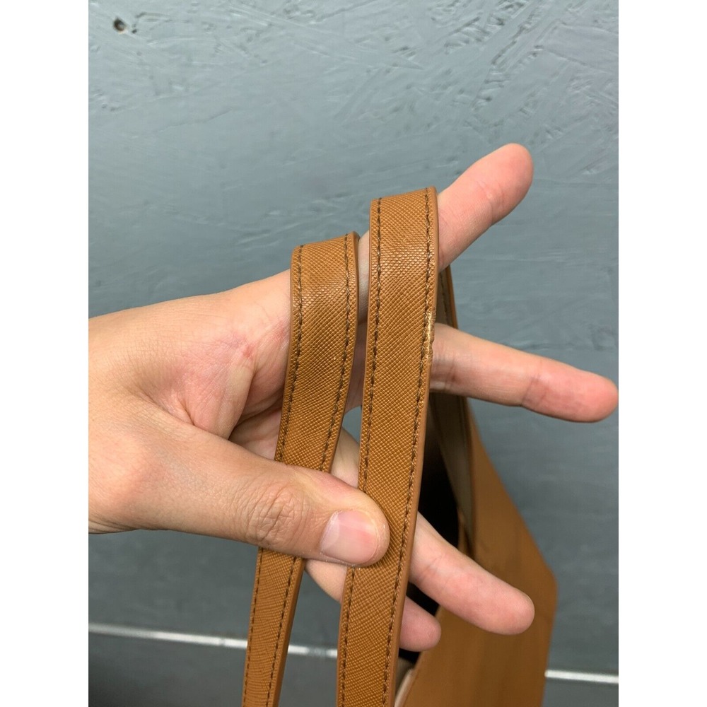 Miztique Tote Bag Brown Faux Leather Gold‎ Handle Accent Structured Shoulder - Picture 8 of 14